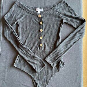 J for Justify Size Med, Black Button Down Sweater, Snap Suit